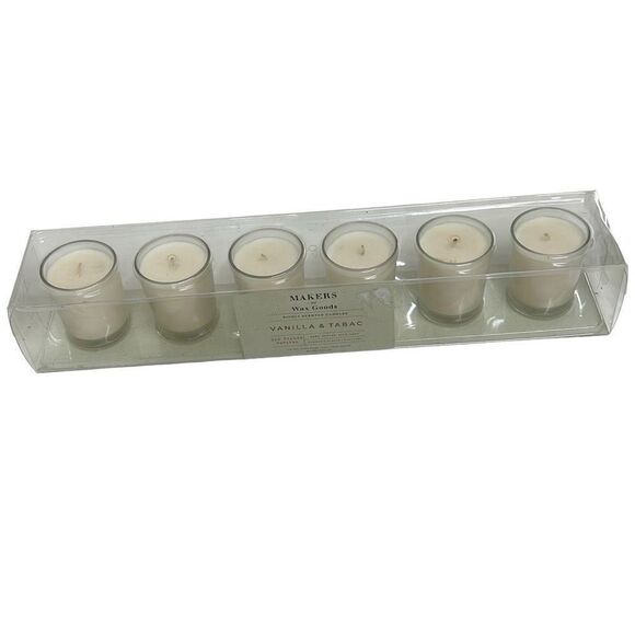 Makers of Wax Goods U.S.A White Richly Scented Candles Set of Fille Votives - Picture 1 of 6